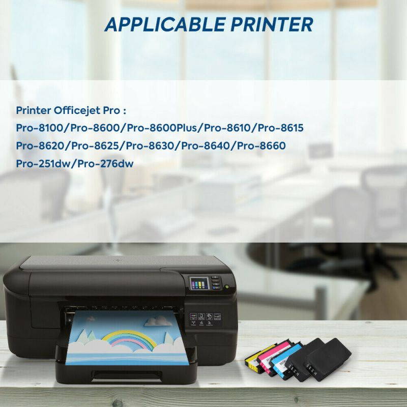 Compatible Ink Cartridge Replacement for HP 950XL 951XL 950 951 Ink Cartridge Works with HP OfficeJet Pro 8600 8610 8620 8100 8630 8660 8640 8615 8625 276DW 251DW 271DW 4PK(K/C/M/Y)