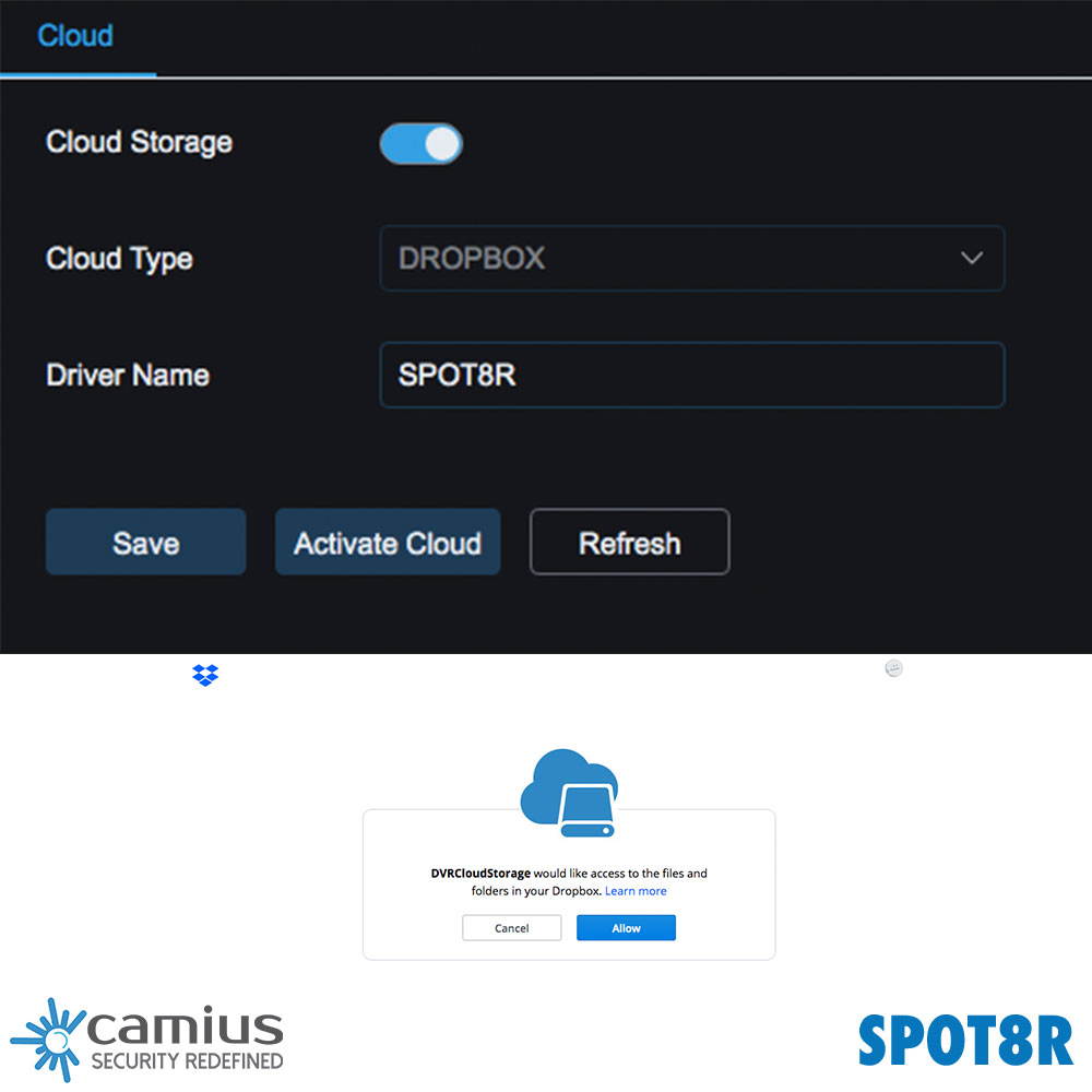 Camius Spot8R 4K PoE Spotlight Security Camera, 1-Way Audio - built-in mic, Micro SD slot, night vision, RTSP, P2P, Browser, PC, Mac, Mobile view, PIR, Sound, Face, Vehicle Smart Detection
