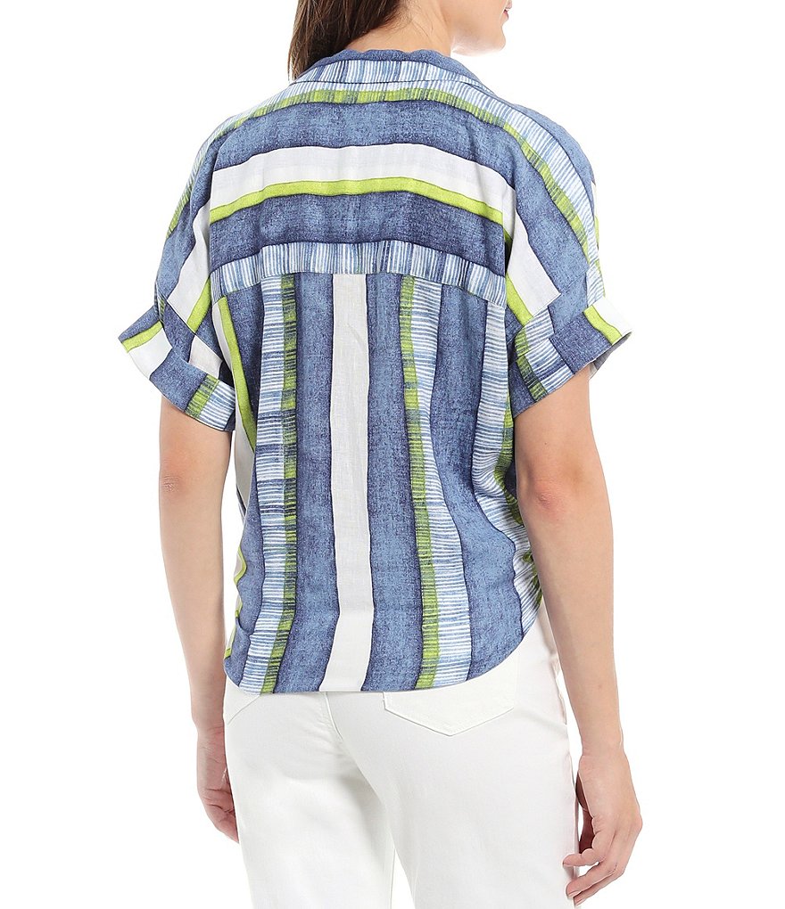 Westbound Denim Pop Stripe Drop Shoulder One Pocket Shirt