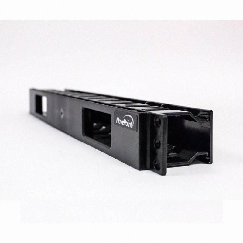Navepoint 1U Horizontal 19-Inch Rack Mount Cable Management Raceway Duct Panel  With Cover Black 4-Pack