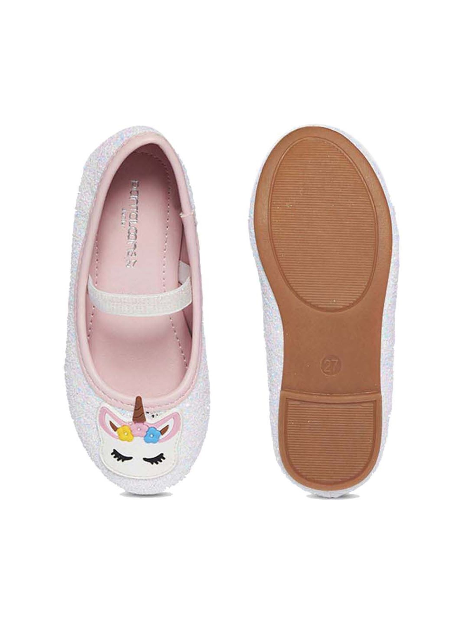 Pantaloons Junior White & Blue Mary Jane Shoes