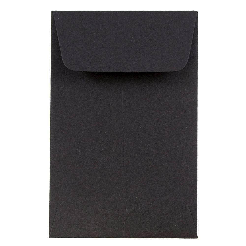 JAM PAPER #1 Coin Business Envelopes - 2 1/4 x 3 1/2 - Smooth Black - 50/Pack