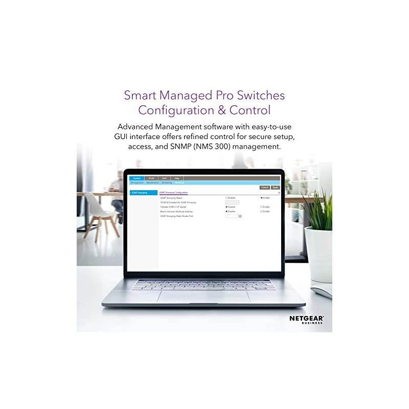 52-Port Gigabit Stackable Smart Switch (GS752TSB) - 48 x 1G, Managed, with 6 x 1G/2.5G SFP, Desktop or Rackmount, and Limited Lifetime Protection