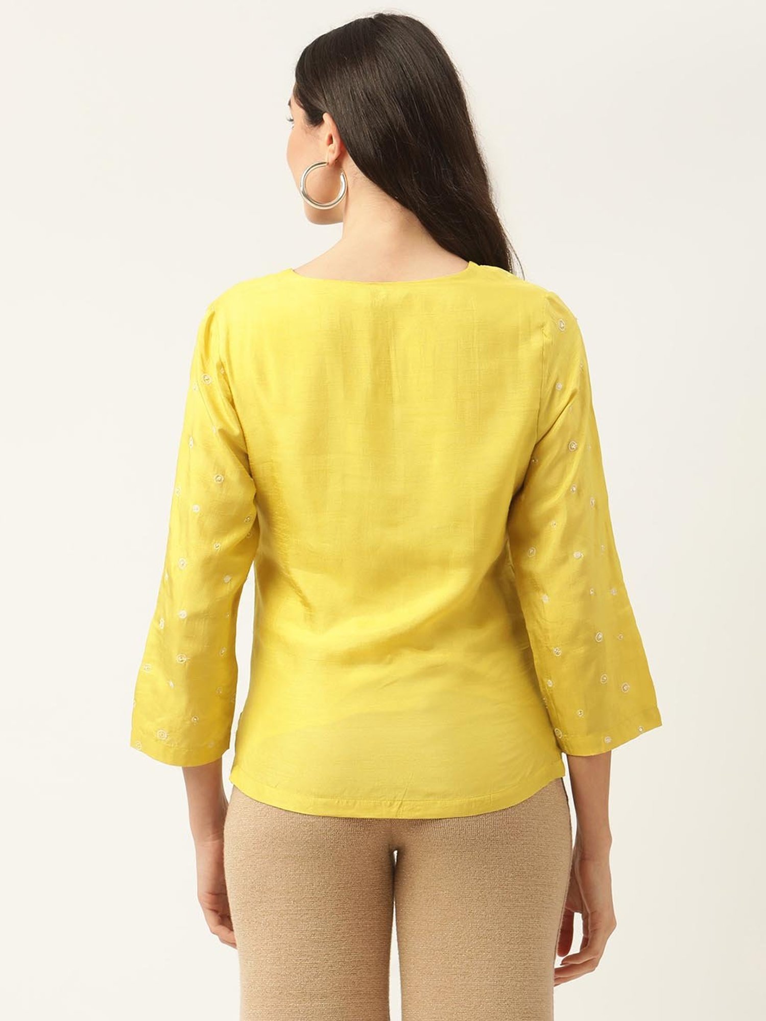 Rooted Yellow Embroidered Shirt