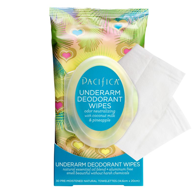 Pacifica Pineapple Underarm Deodorant Wipes - 30ct