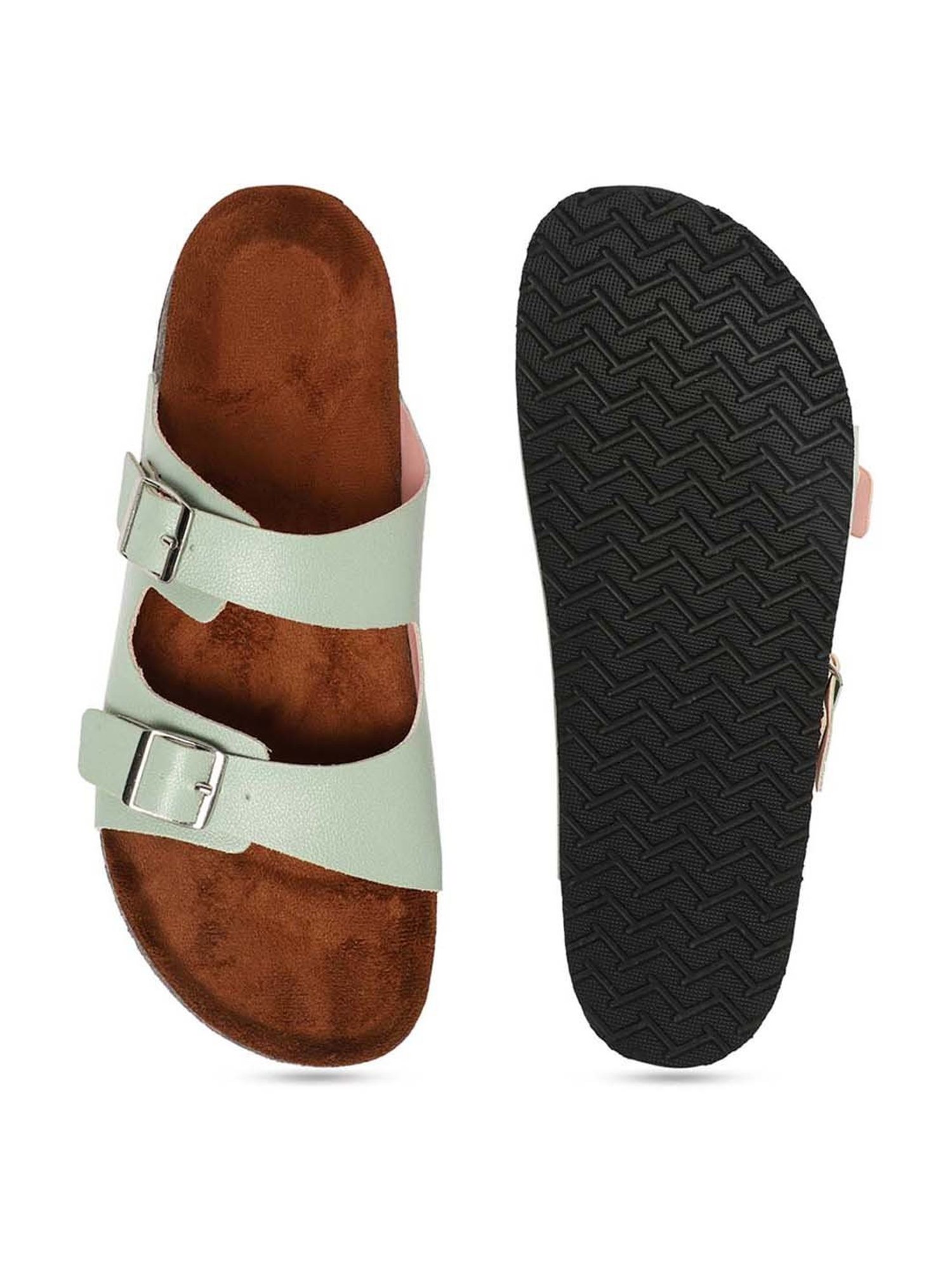 Mozafia Women's Sea Green Casual Sandals