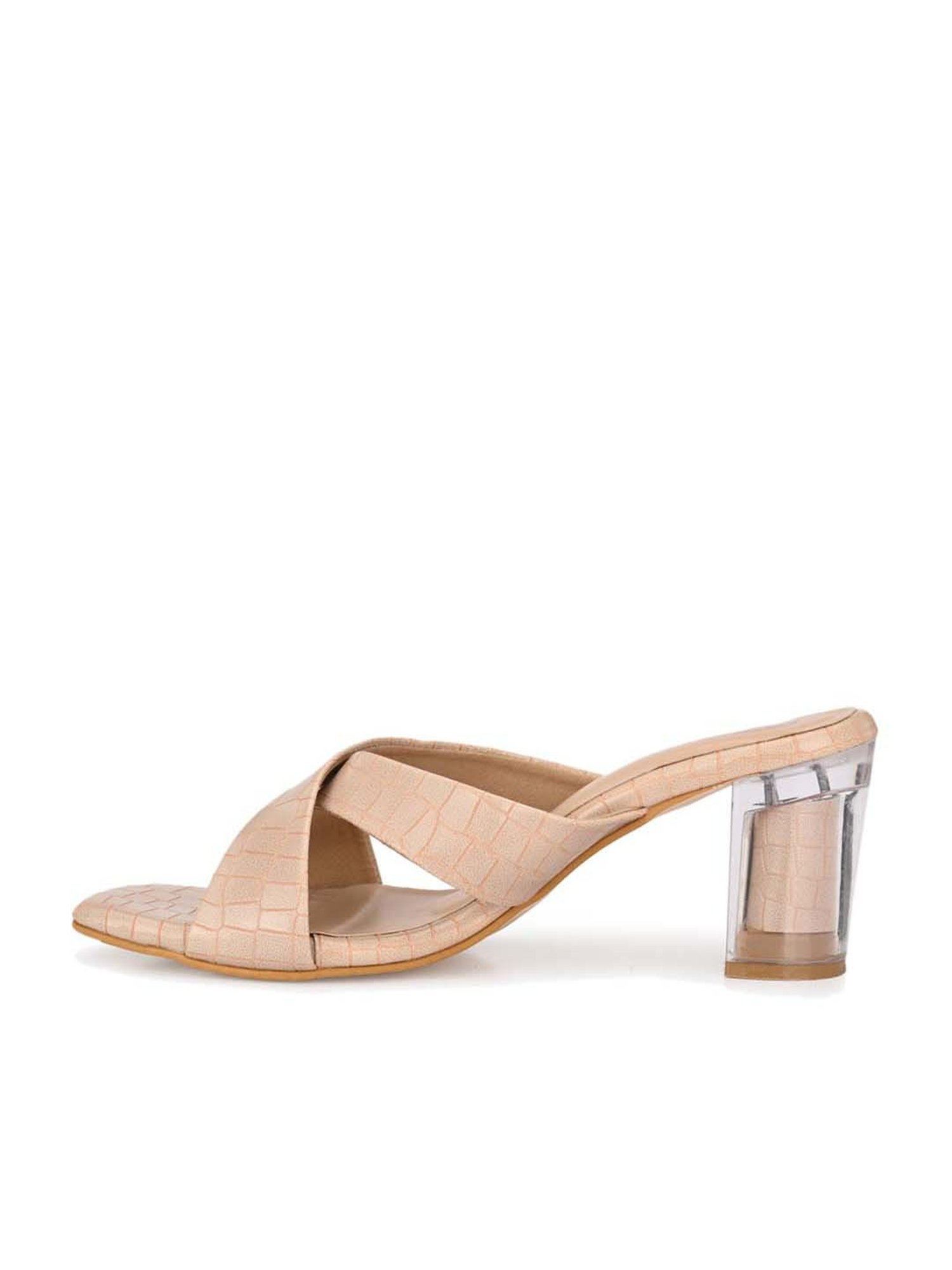 Delize Women's Beige Cross Strap Sandals