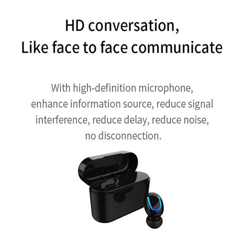 Zgeer Bluetooth 5.0 Wireless Headset Ultra Mini Portable Earphone Stereo Single Earbud with Charging Box