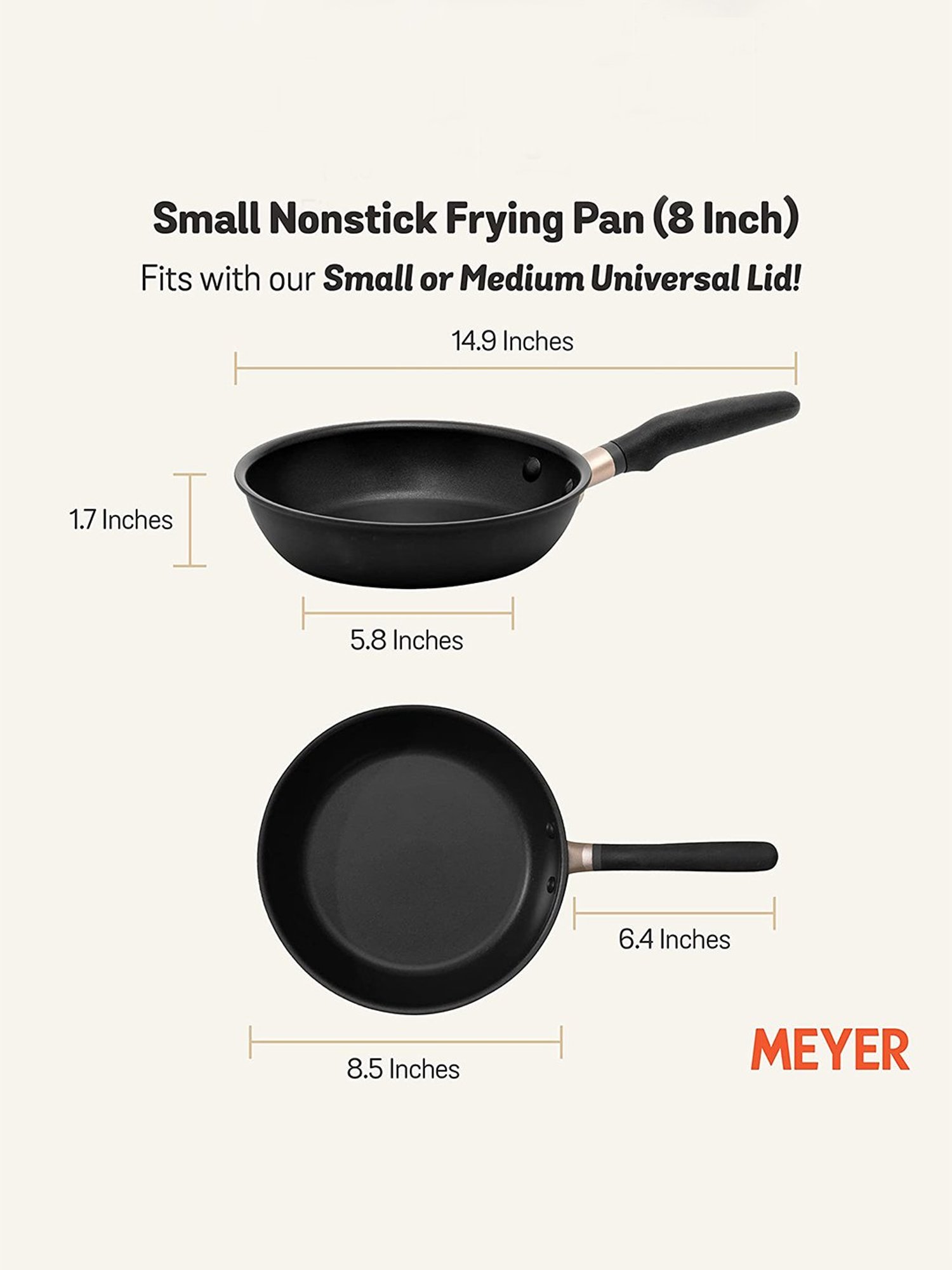 Meyer Accent Series Hard Anodized Nonstick Frying Pan/Skillet, 20cm, Matte Black