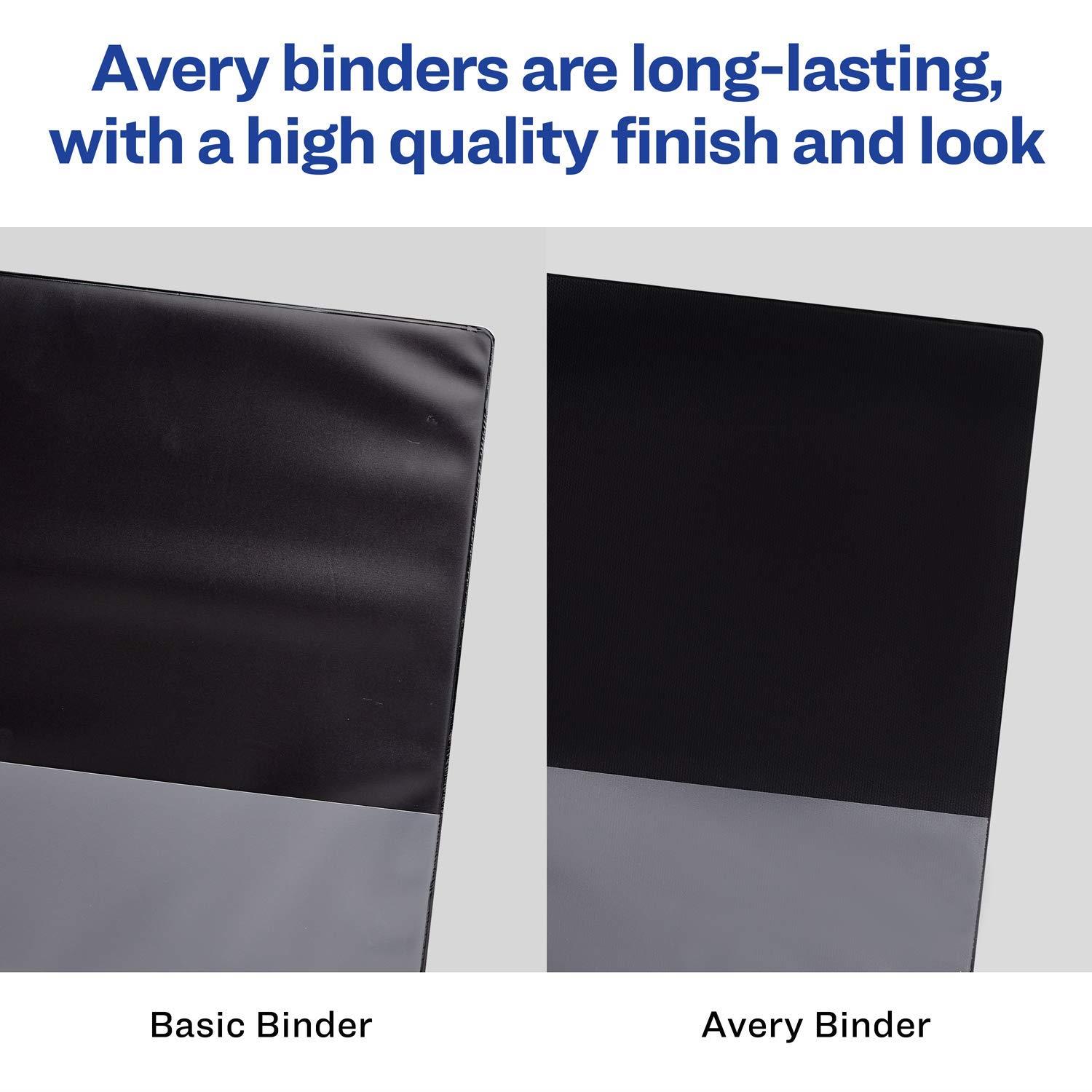 Avery 17021 Durable View Binder w/Slant Rings, 11 x 8 1/2, 1 1/2" Cap, Black