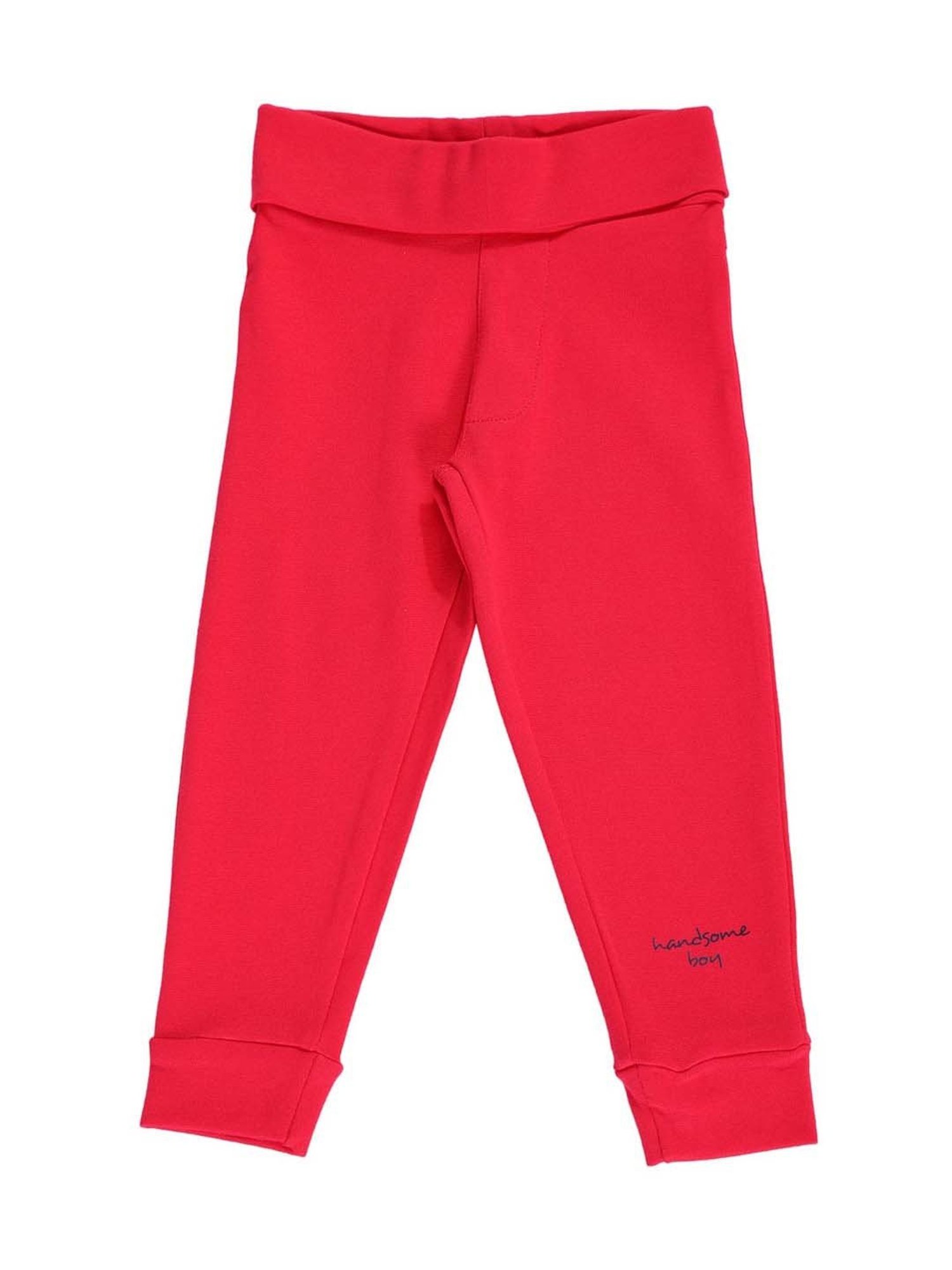 Bodycare Kids Red Cotton Printed Trackpants
