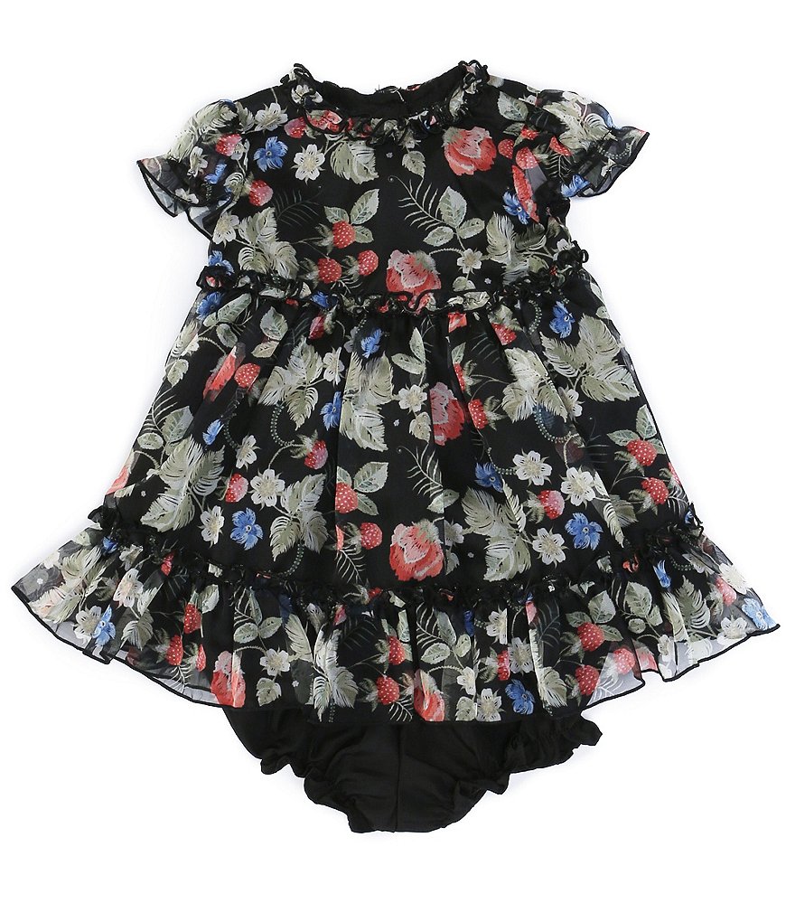 Pippa & Julie Baby Girls Newborn-24 Months Puff-Sleeve Floral Tiered A-Line Dress