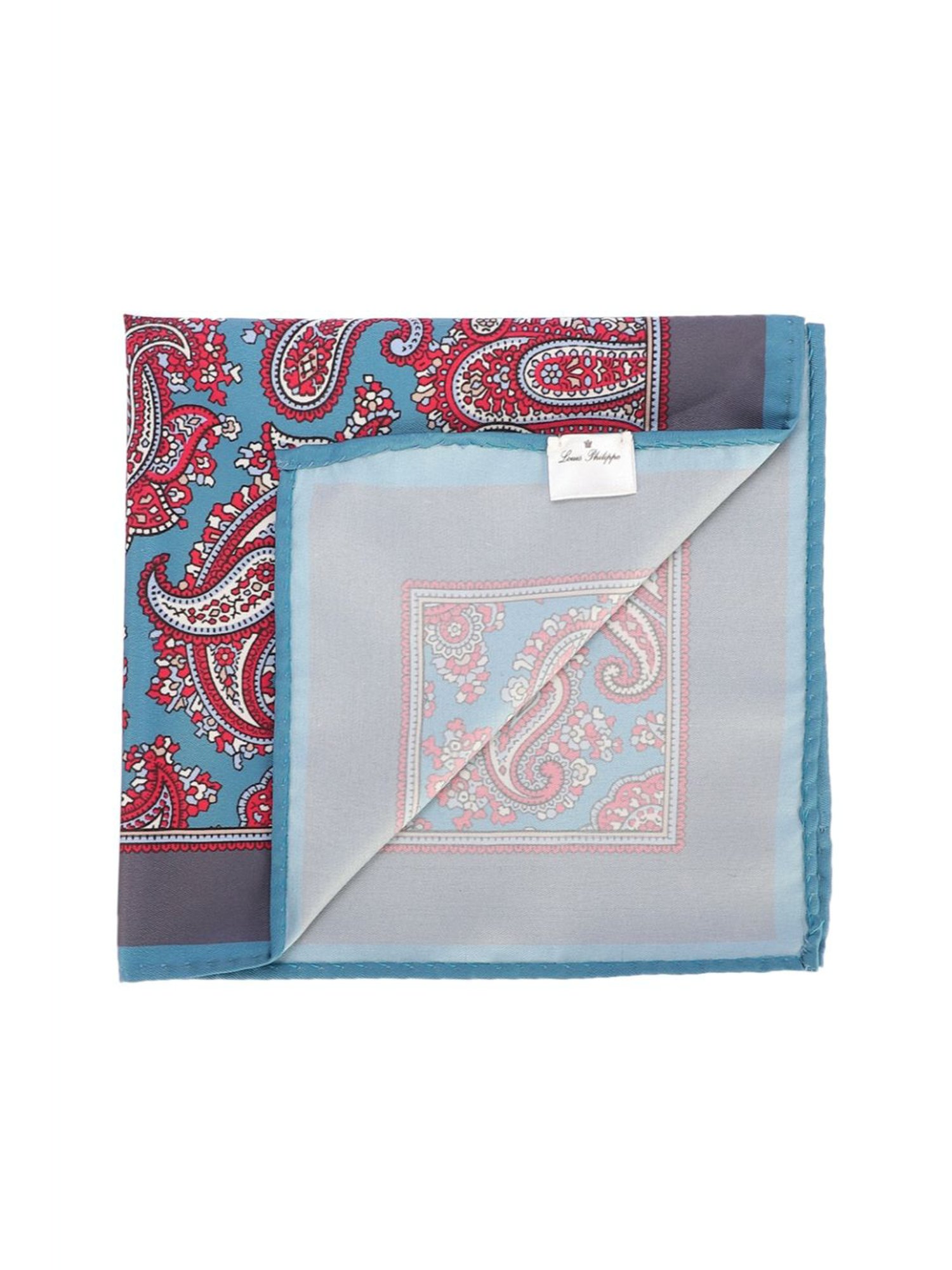 Louis Philippe Blue Printed Pocket Square