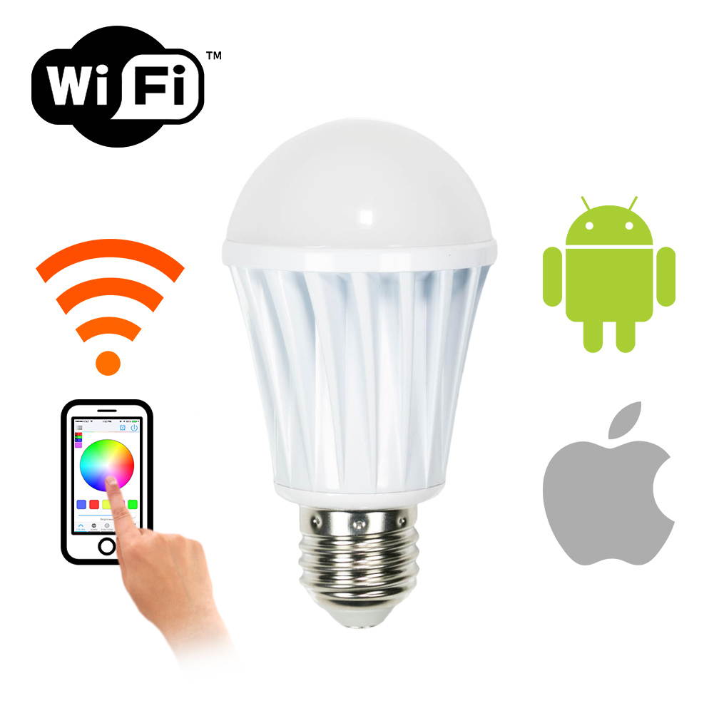 WiFi Smart LED Dimmable Light Bulb - Andriod & iPhone iPad (iOS) Phone and Tablet App Controlled Multi-colored, Color Changing Light (RGB + Warm & Cool)