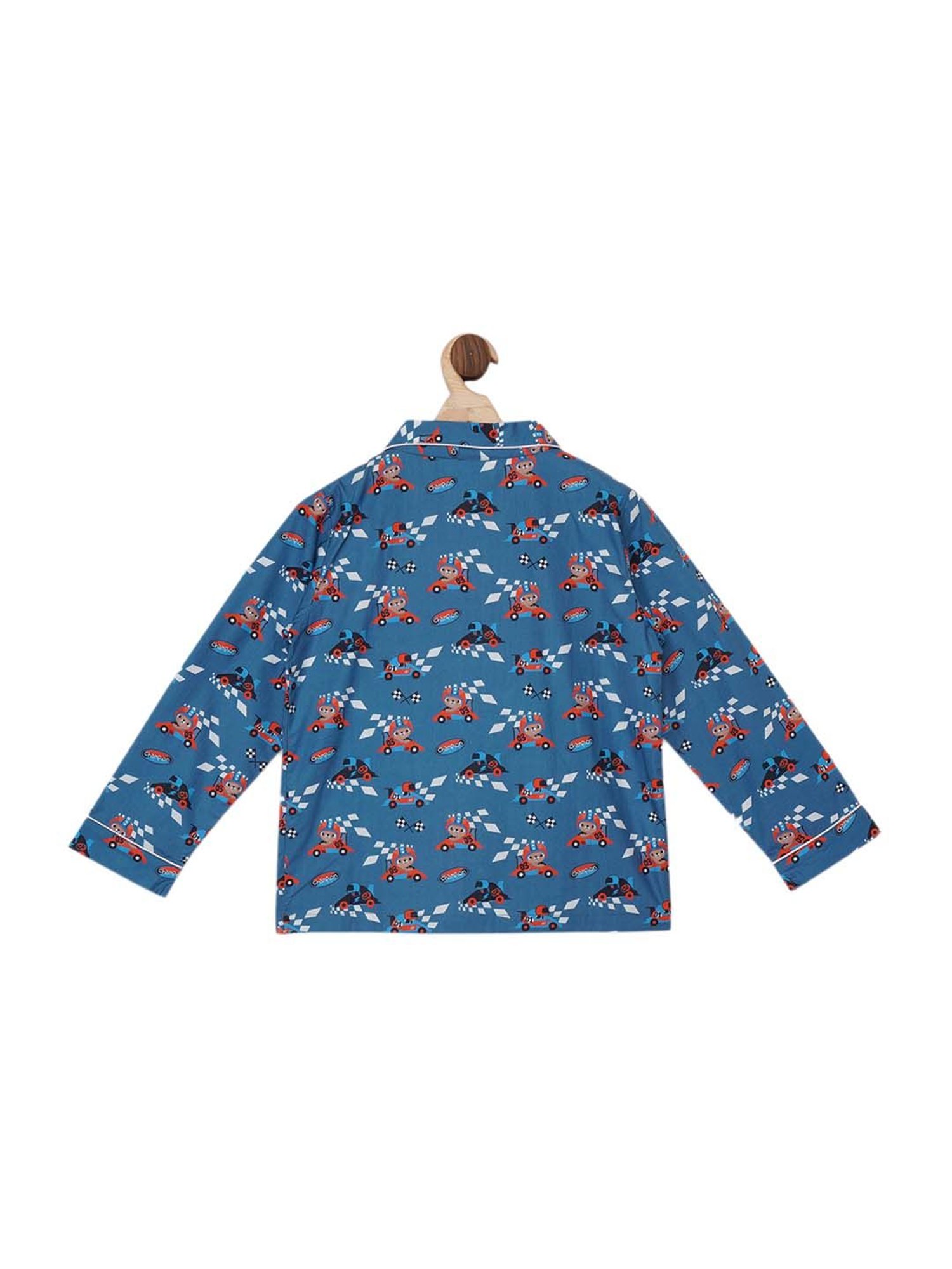 Fluffalump Boys Multicolor Cotton Printed Nightwear Top & Pants Set