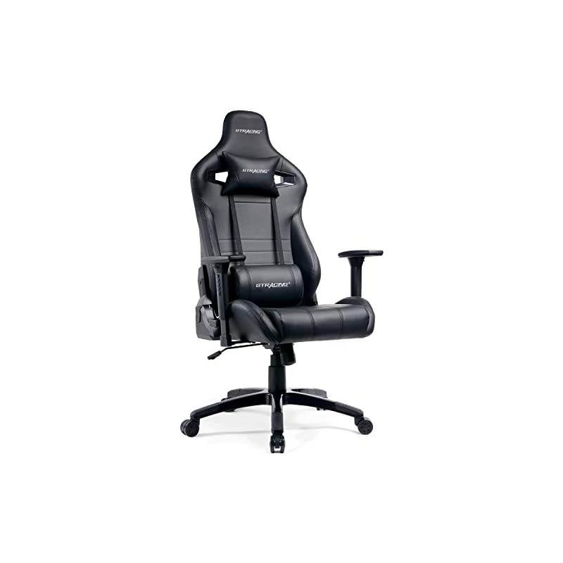 Gaming Chair Racing Style Recliner Seat Height Adjustment Computer Office Chair with Pillows GTF83 (Black)