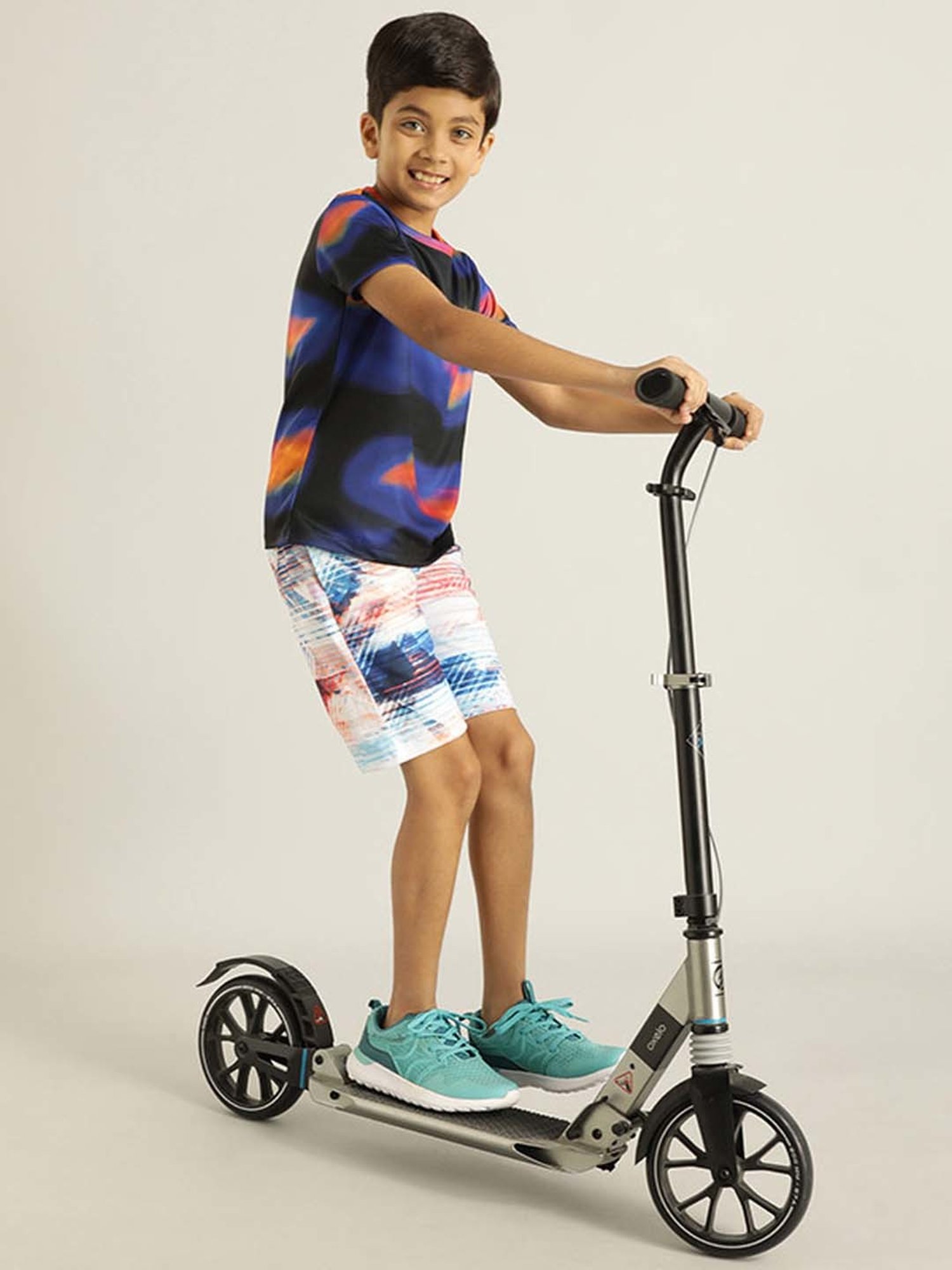 Indian Terrain Kids Black & Blue Printed T-Shirt