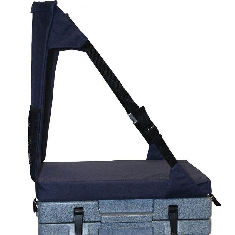 Sub Z Travel 23 Quart Double Wall Insulated Cooler with Cushioned Seat, Blue