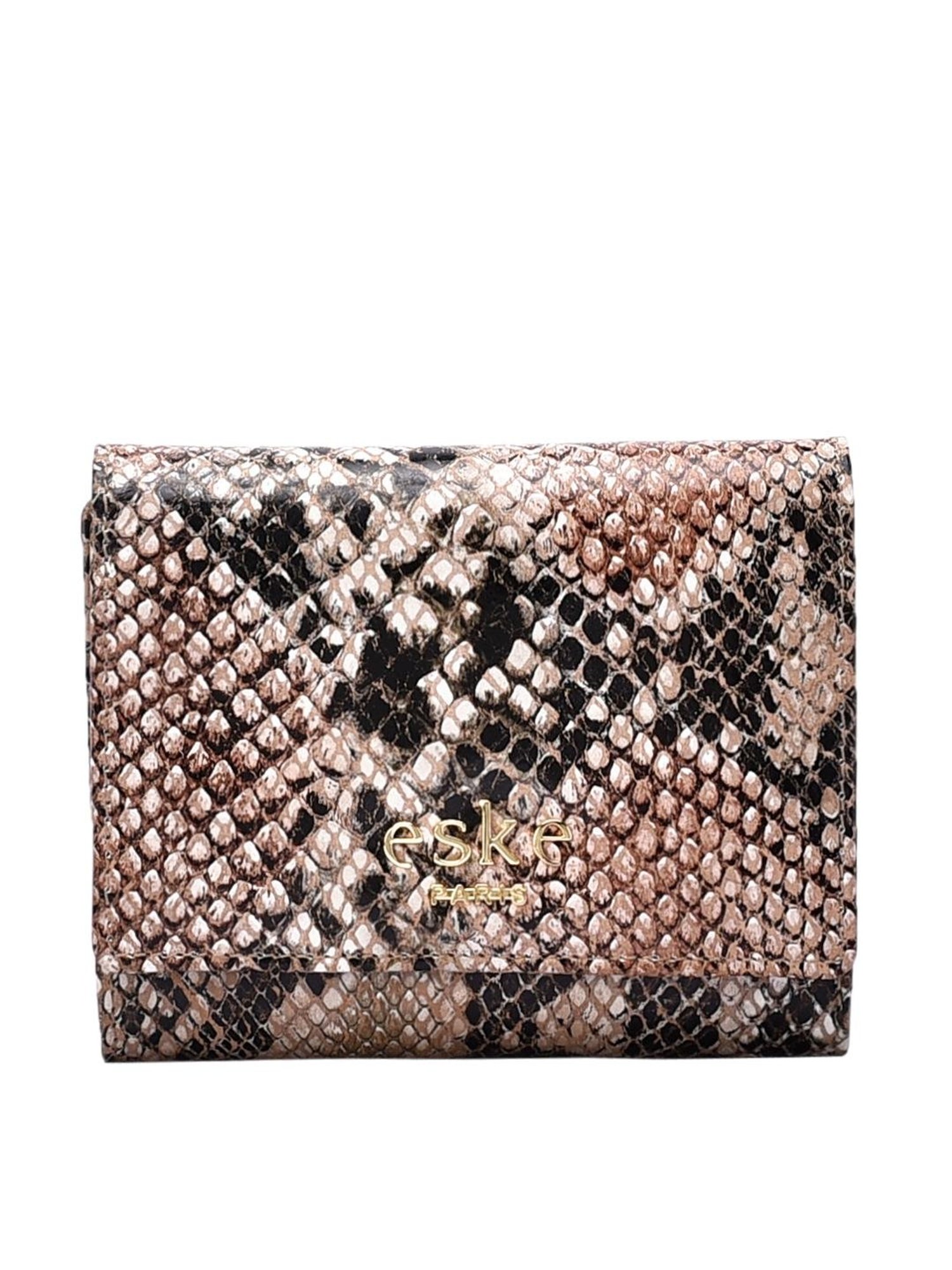 Eske Zinnia Stone Brown Animal Effect Tri-Fold Wallet for Women