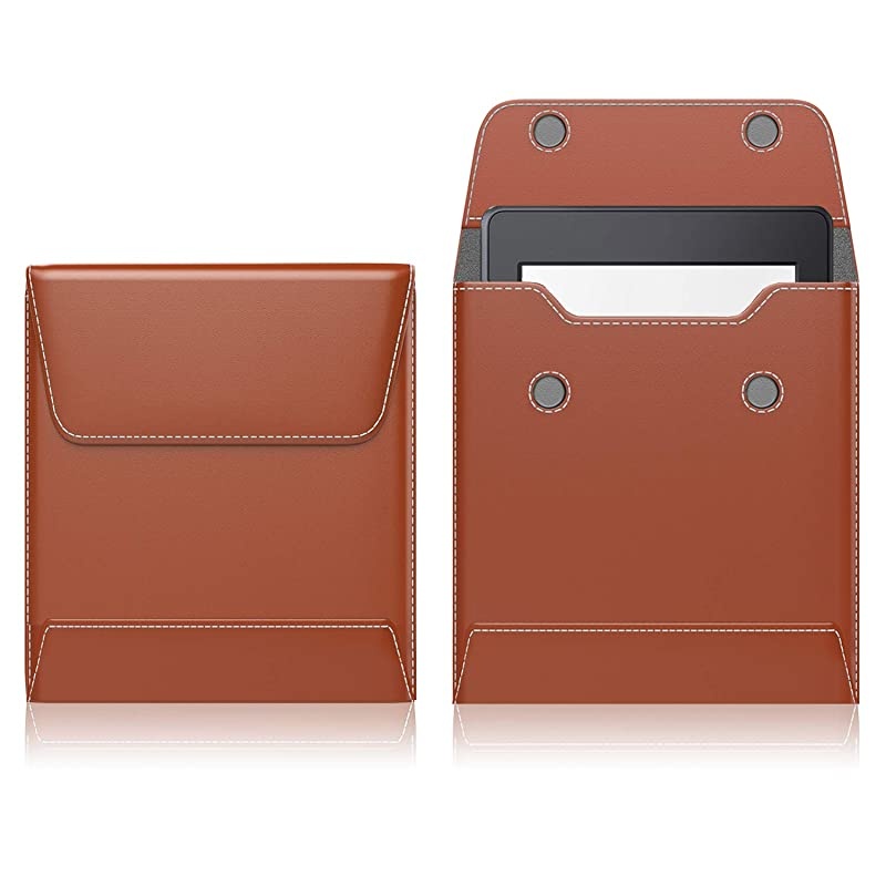 6" Sleeve Case Compatible with All New Kindle 10th Gen 2019/Kindle Paperwhite 2018, PU Leather Pouch Protective Bag Cover Fits Kindle Voyage/Oasis 6"/Kindle 8th Gen E-Reader - Light Brown