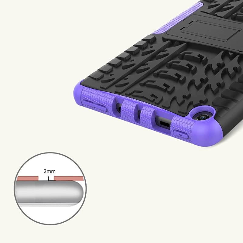 for  Kindle Fire 7 Case 7th Generation 2017 Release,Kickstand Heavy Duty Armor Defender Cover (Blue)