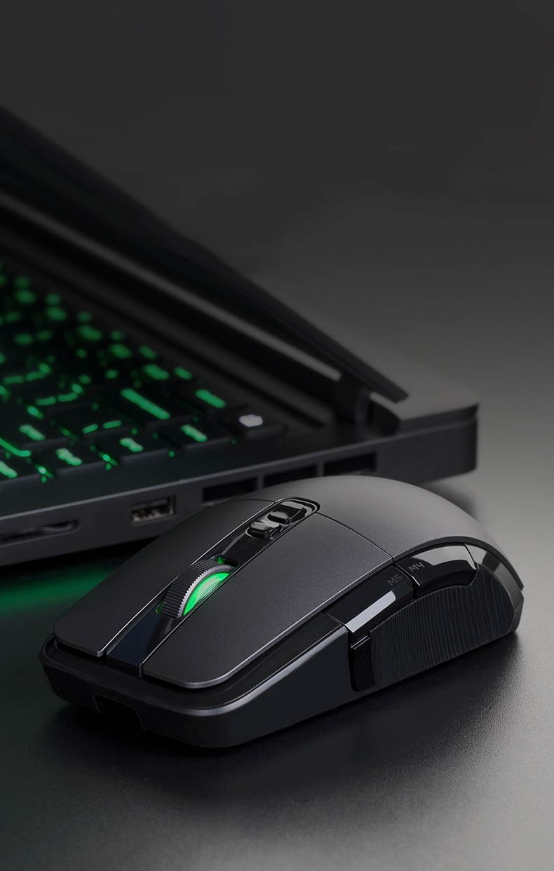 Xiaomi Ergonomic Design, Cool Exterior Wired/ 2.4Ghz Wireless 2 Modes  RGB 7200DPI  6-button Mouse  For Office And Game - Black