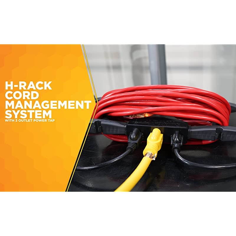 Rack Cord Management System with Three Outlet Power Tap