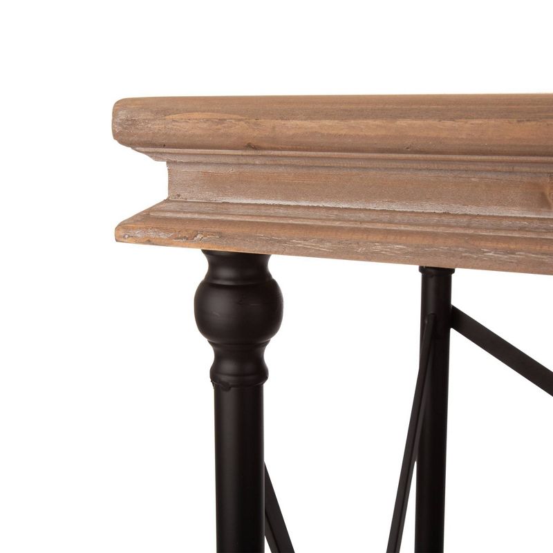 French Vintage Antiqued Finish Console Table Brown - Glitzhome