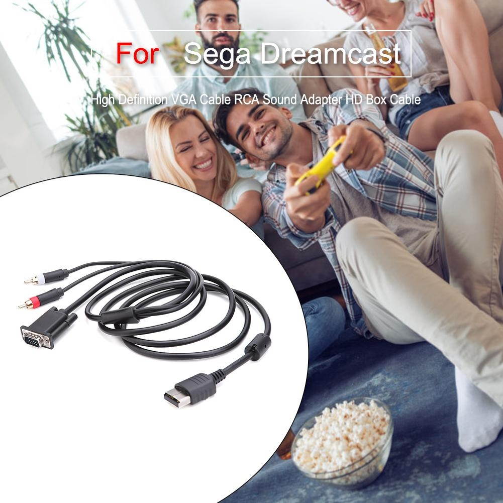 High Definition VGA Cable RCA Sound Adapter HD Box Cable for Sega Dreamcast VGA Cable for SEGA Dreamcast DC high quility