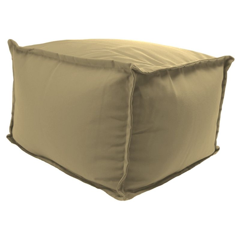 Outdoor Bean Filled Pouf/Ottoman In Sunbrella Canvas Heather Beige  - Jordan Manufacturing