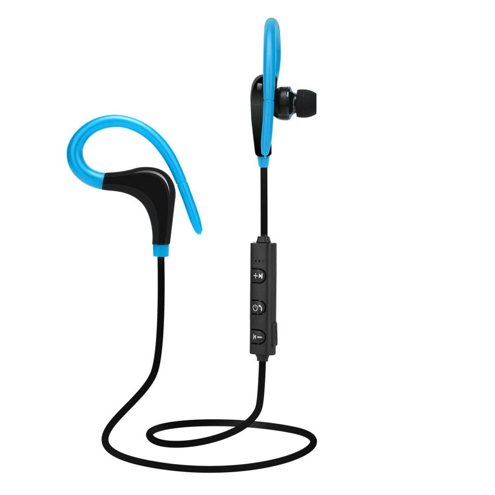 ESTONE Wireless Bluetooth Headphones Ear Hook Earphone Comfort Sport Running Noise Reduction with 3 Pairs Ear Muffs- Blue