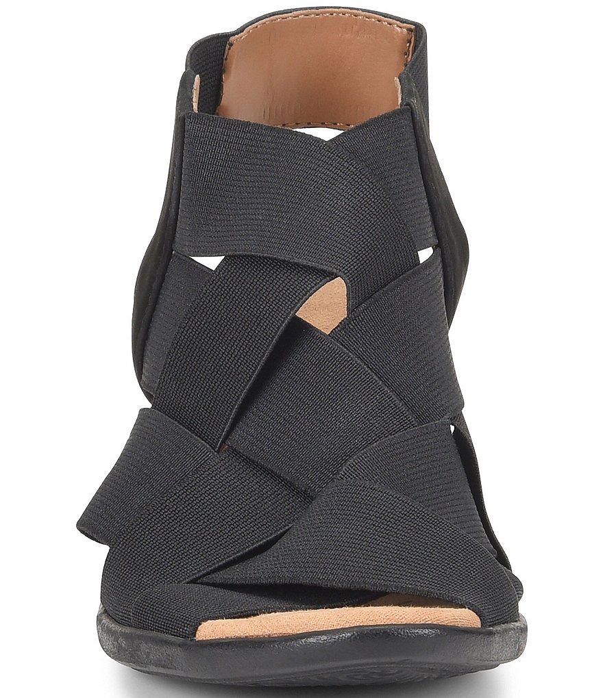 Comfortiva Farrow Elastic & Suede Woven Block Heel Sandals