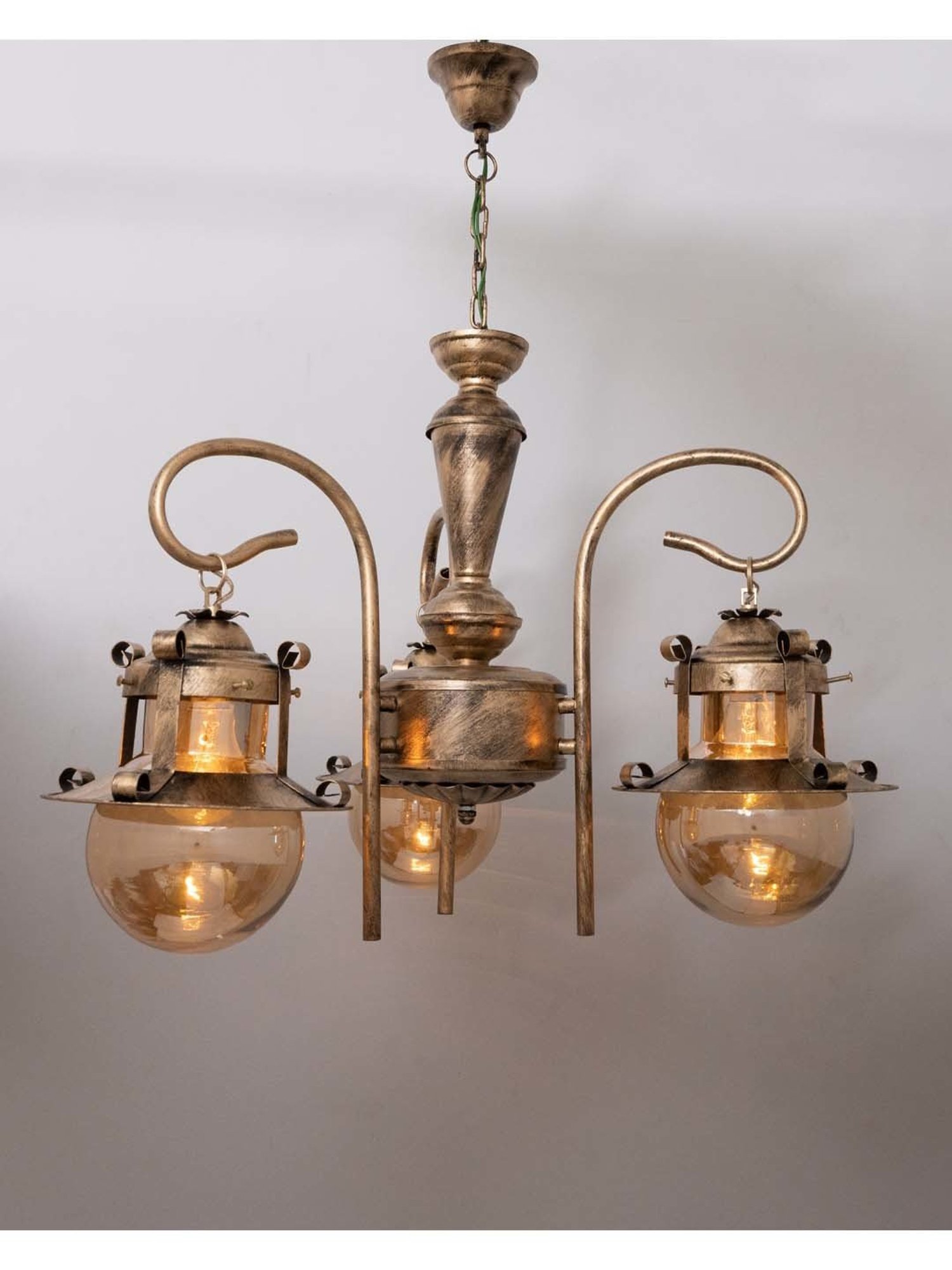 Homesake Vintage Edison Golden Metal 3-In-1 Rubbed Oil Antique Chandelier(Bulb not included)
