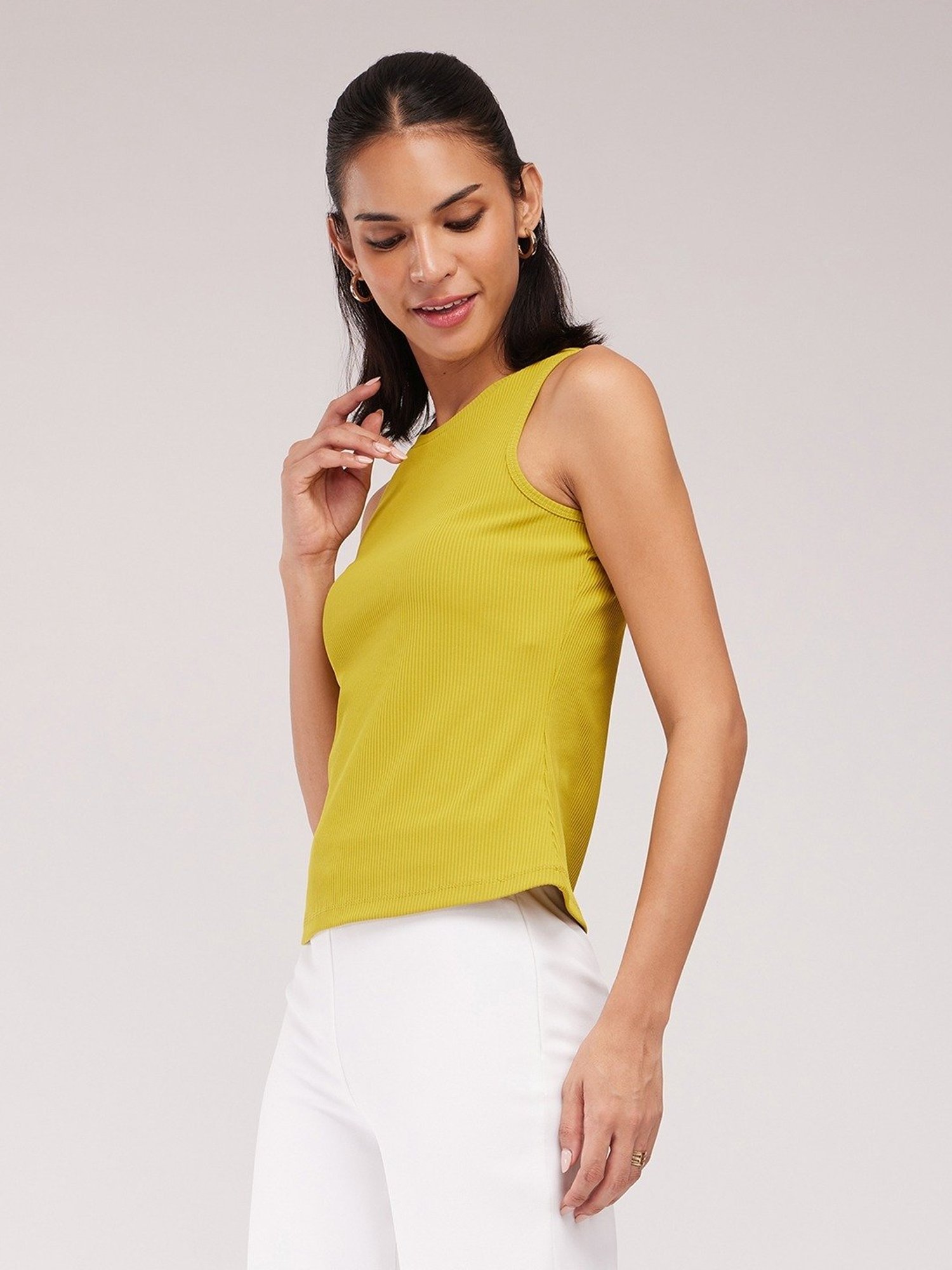 Fablestreet Lime Green Relaxed Fit Top