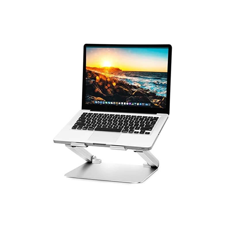 Laptop Stand Adjustable Riser Compatible with Apple Mac MacBook Pro Air Ergonomic Aluminum Holder for 10173 Inch Notebook Computer MultiAngle Stand with HeatVent to Elevate PC Silver