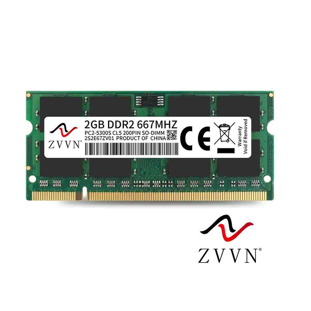 ZVVN 4GB Kit (2x 2GB) 200-Pin DDR2 SO-DIMM DDR2 667 (PC2 5300) Laptop Notebook Memory Model 2S2E67ZV02