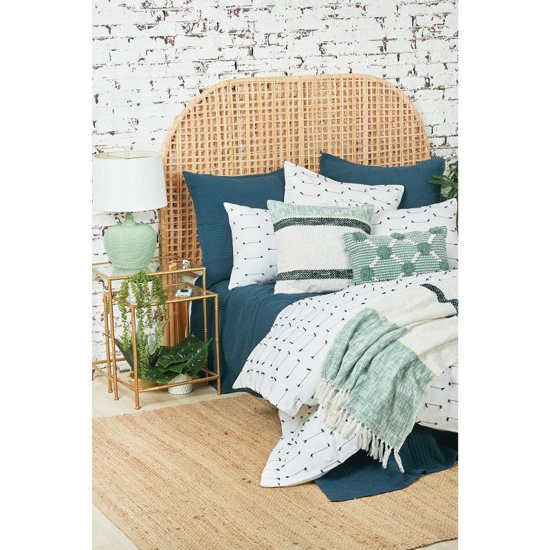 carol & frank 22" x 22" Luna Surf Blue & White Throw Pillow