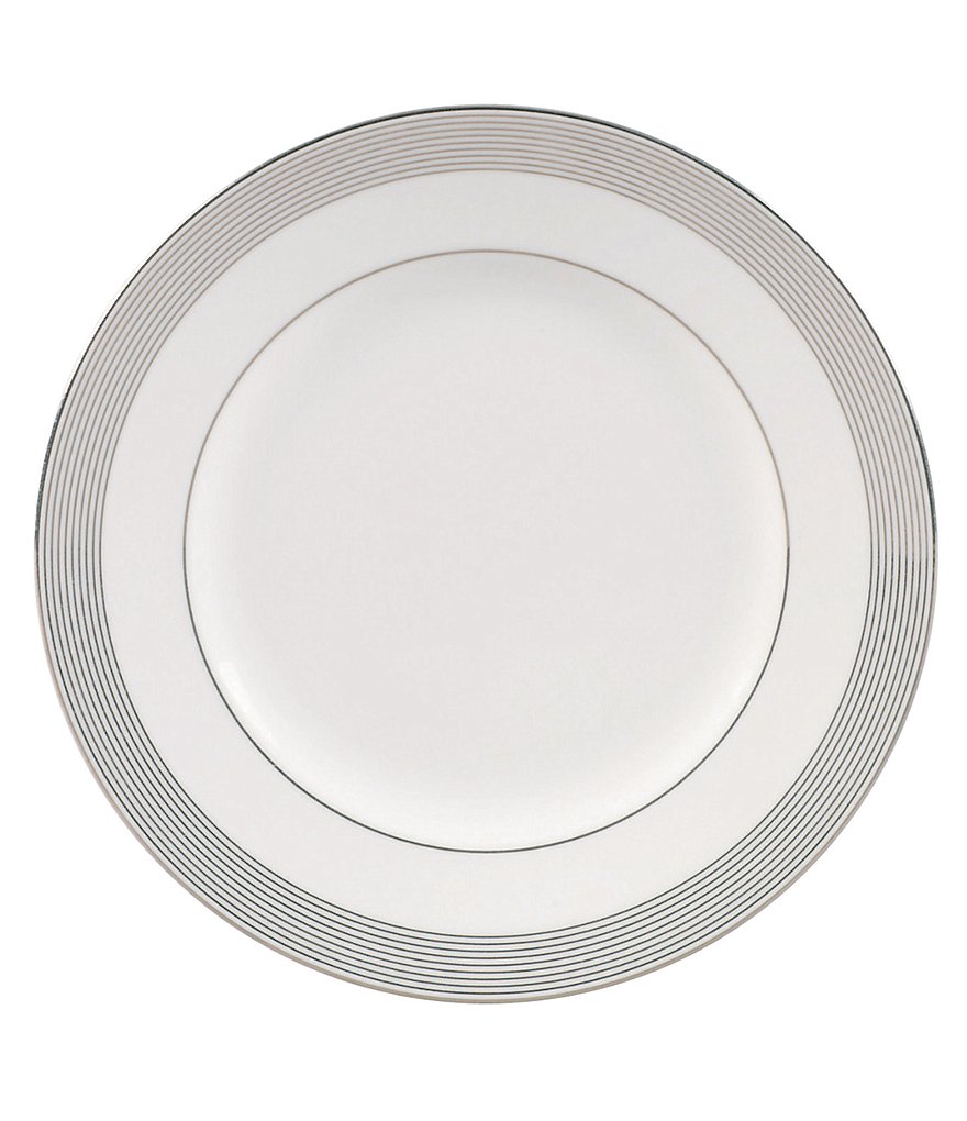 Vera Wang by Wedgwood Grosgrain Striped Platinum Bone China Accent Salad Plate