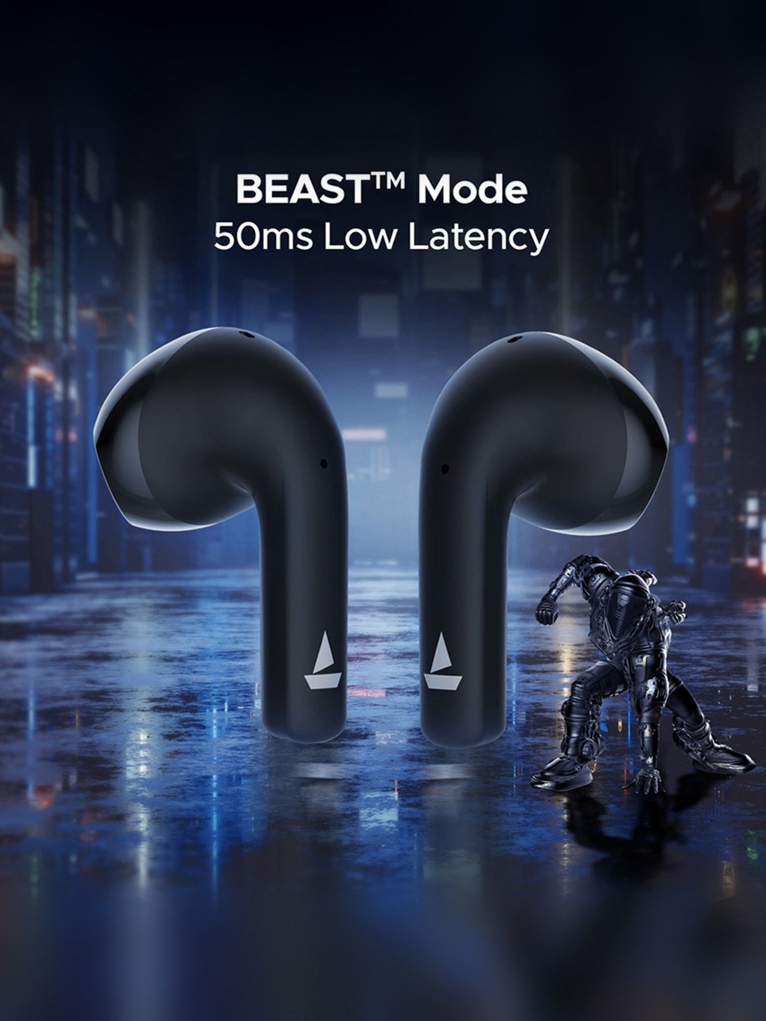 Boat Airdopes 125 In Ear Bluetooth Earbuds with 50H Playback, ENx Technology (Black, True Wireless)