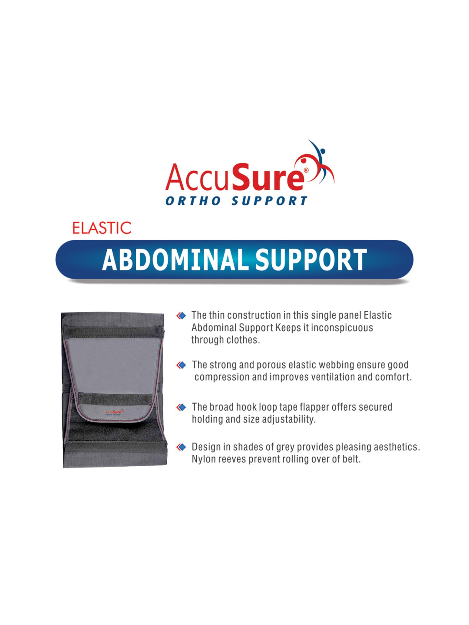 AccuSure B3 Lower Abdominal Support - Size M (Grey)