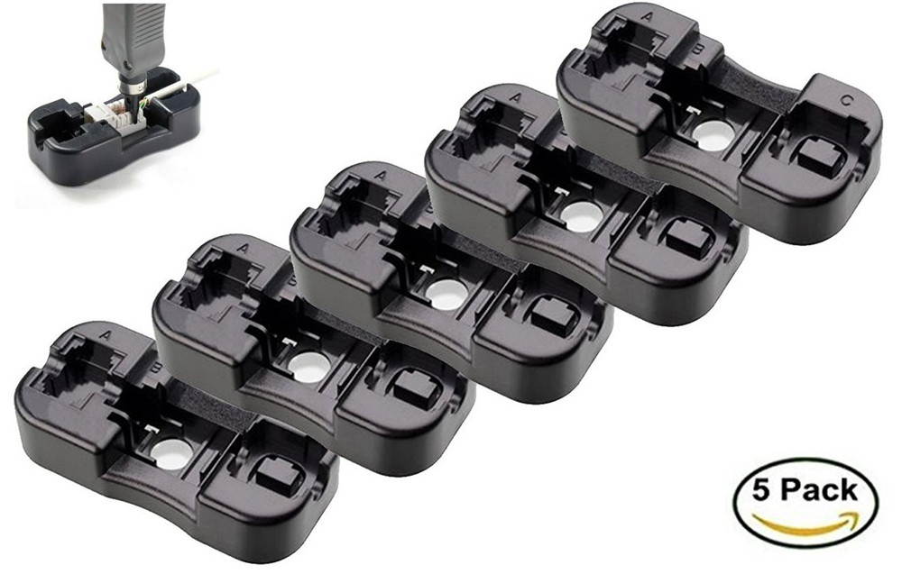 iMBAPrice Keystone Jack Punch Down Stand Holder for Cat5E/Cat6 and RJ11/RJ12 Keystone Jacks (Pack of 5)