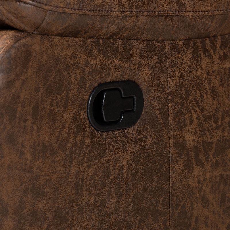 Beasely Faux Leather Upholstered 2 Seater Reclining Loveseat Brown - Baxton Studio