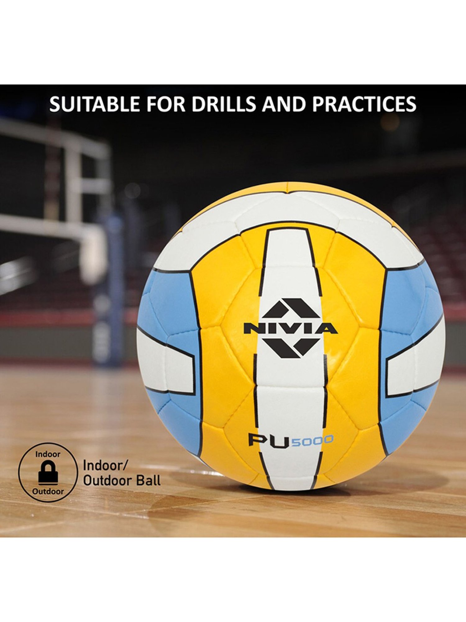 Nivia PU-5000 Volleyball (Multicolor) Size - 4