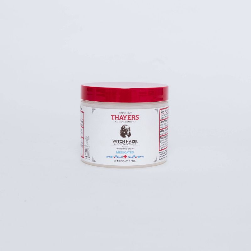 Thayers Witch Hazel Astringent Pads with Aloe Medicated - 60 ct