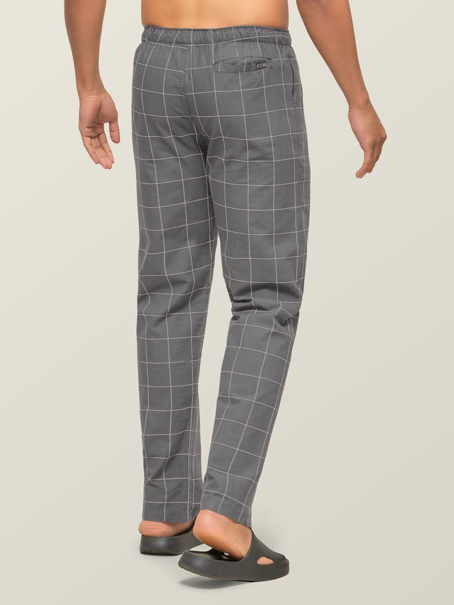XYXX Grey & Navy Checks Pyjama Pants (Pack Of 2)