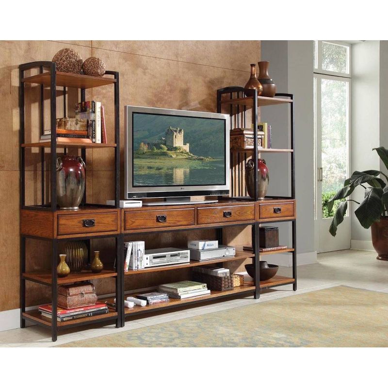Rosemark 3 Door Media Credenza TV Stand for TVs up to 66" Gray - Treasure Trove Accents