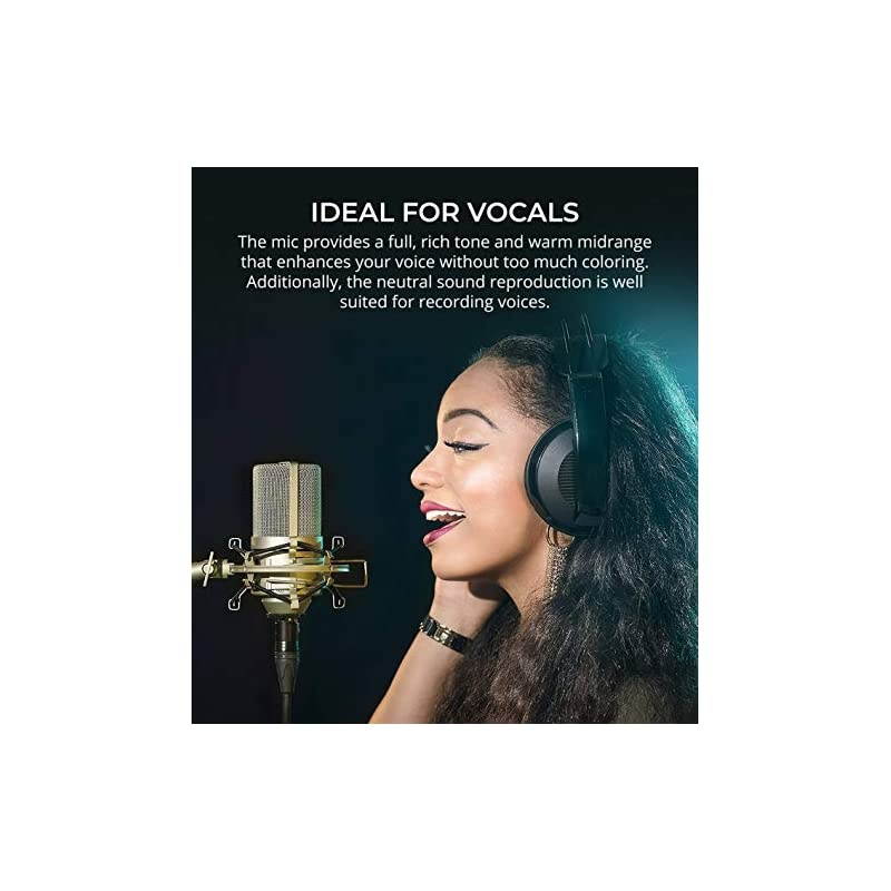 MXL 990 Cardioid Condenser Microphone for Podcasts, Voiceovers, Vocal and Acoustic Instrument Recording Bundle with  10-FT Balanced XLR Cable, and Pop Filter Windscreen
