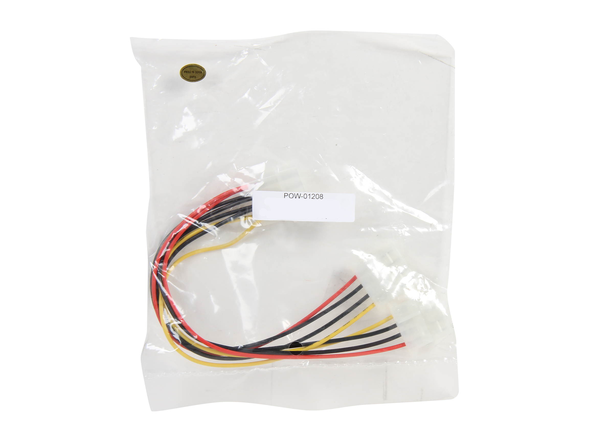 Nippon Labs POW-01208 8" 1 x Molex 5.25 Male to 2 x Molex 5.25 Female Power Supply Y Adapter Cable Spliter