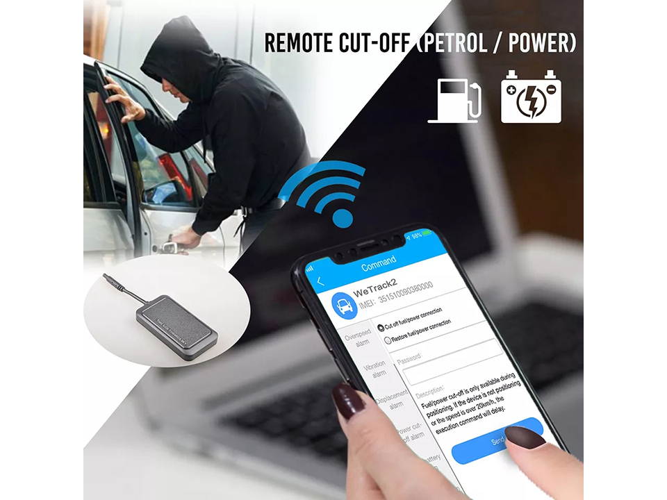 JIMIIoT WeTrack2 Moto Car GPS Tracker With Battery IP65 Waterproof Multiple Alarms Real-time Tracking Remote Cut-off Via Web APP