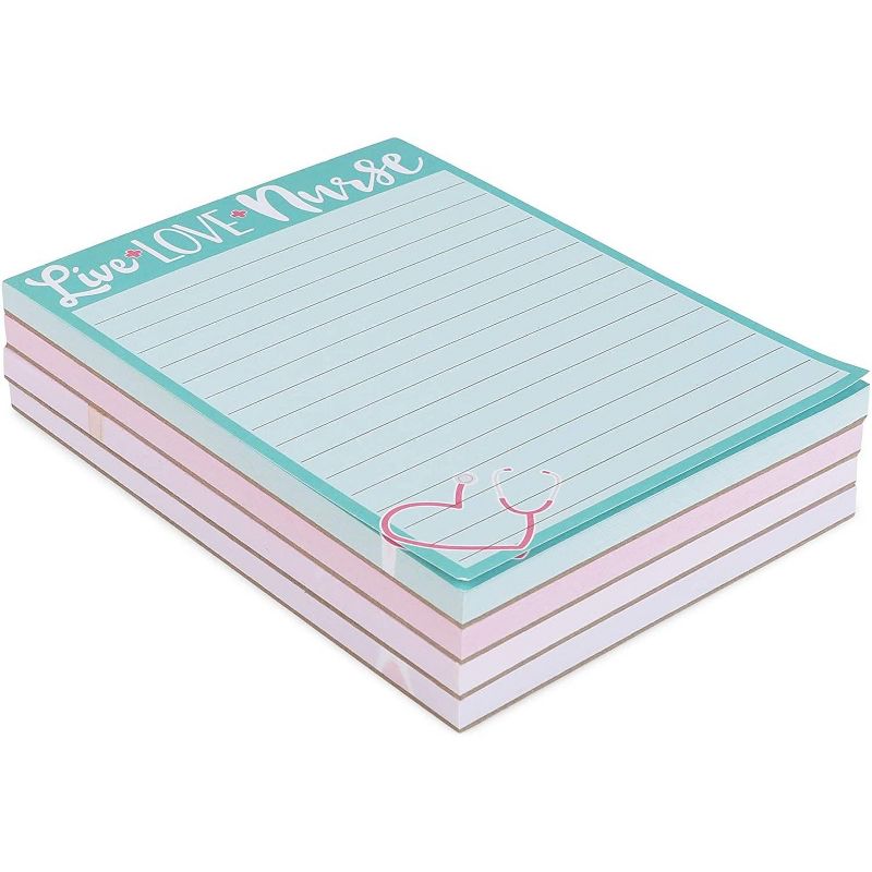 Paper Junkie 4-Pack Memo Note Pads Notepads for Nurse Appreciation Gift, 4.5 x 5.5 inch